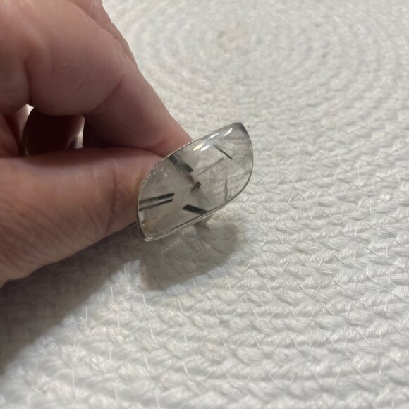 Beautiful TOURMALINE QUARTZ Handmade Sterling 925 Ring Size 7.5 #220D - Picture 2 of 3